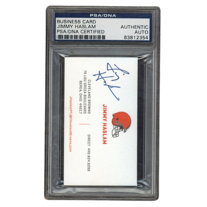 Jimmy Haslem Autographed Signed Owner of the Cleveland Browns Business Card PSA