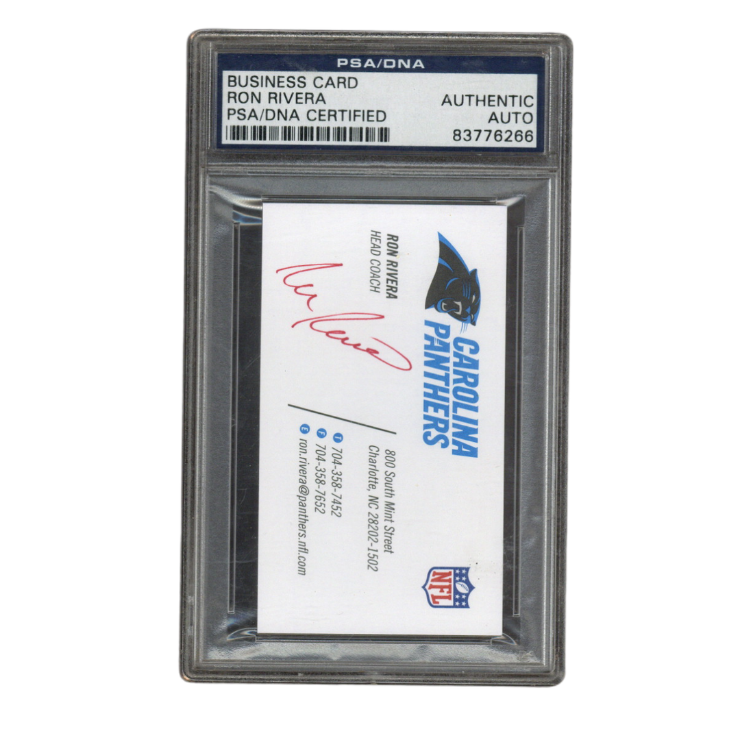 Ron Rivera Autographed Signed Carolina Panthers Head Coach Business Card PSA