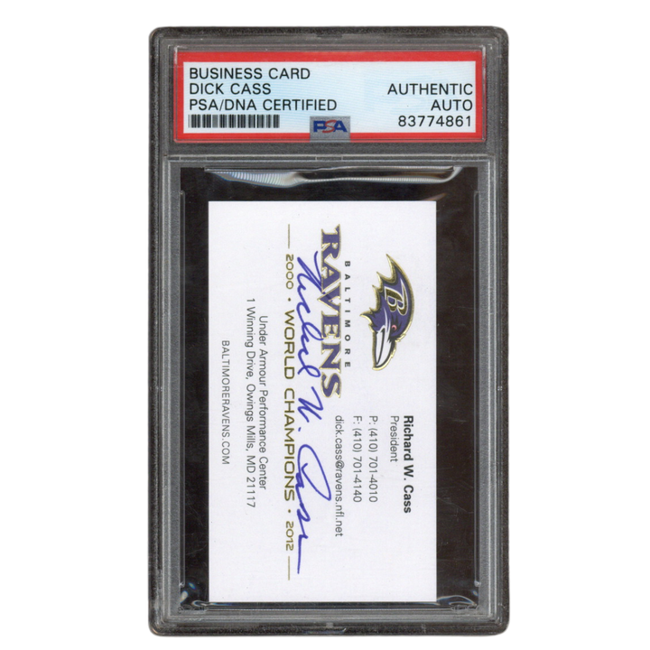 Richard W Cass Autographed Signed Baltimore Ravens President Business Card PSA