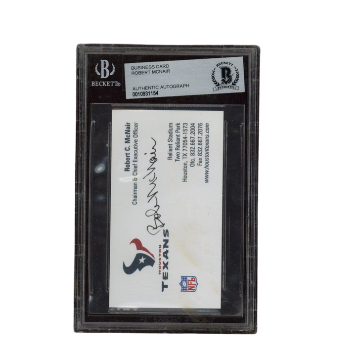 Robert C McNair Autographed Signed Houston Texans Business Card Beckett
