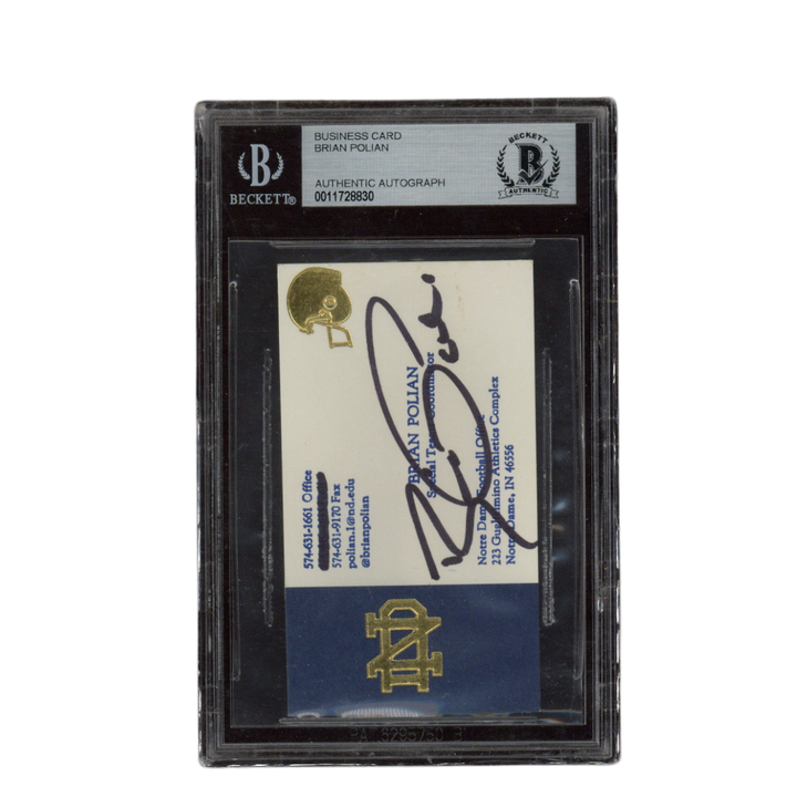 Brian Polian Signed Notre Dame Special Teams Coordinator Business Card Beckett