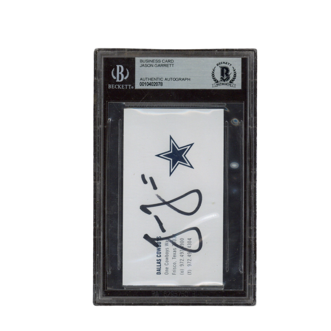 Jason Garrett Autographed Signed Dallas Cowboys Head Coach Business Card Beckett