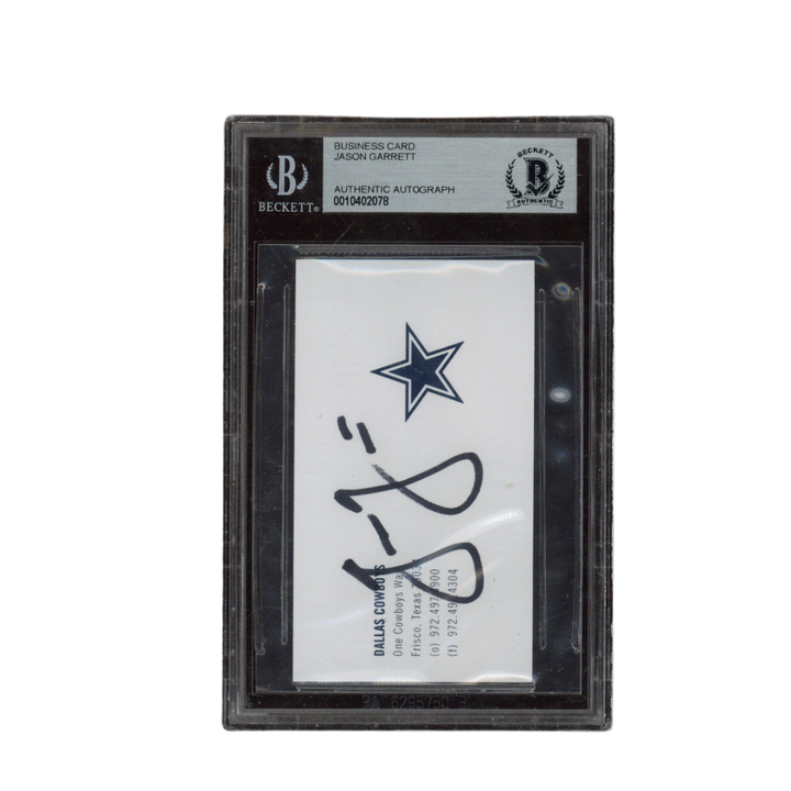 Jason Garrett Autographed Signed Dallas Cowboys Head Coach Business Card Beckett