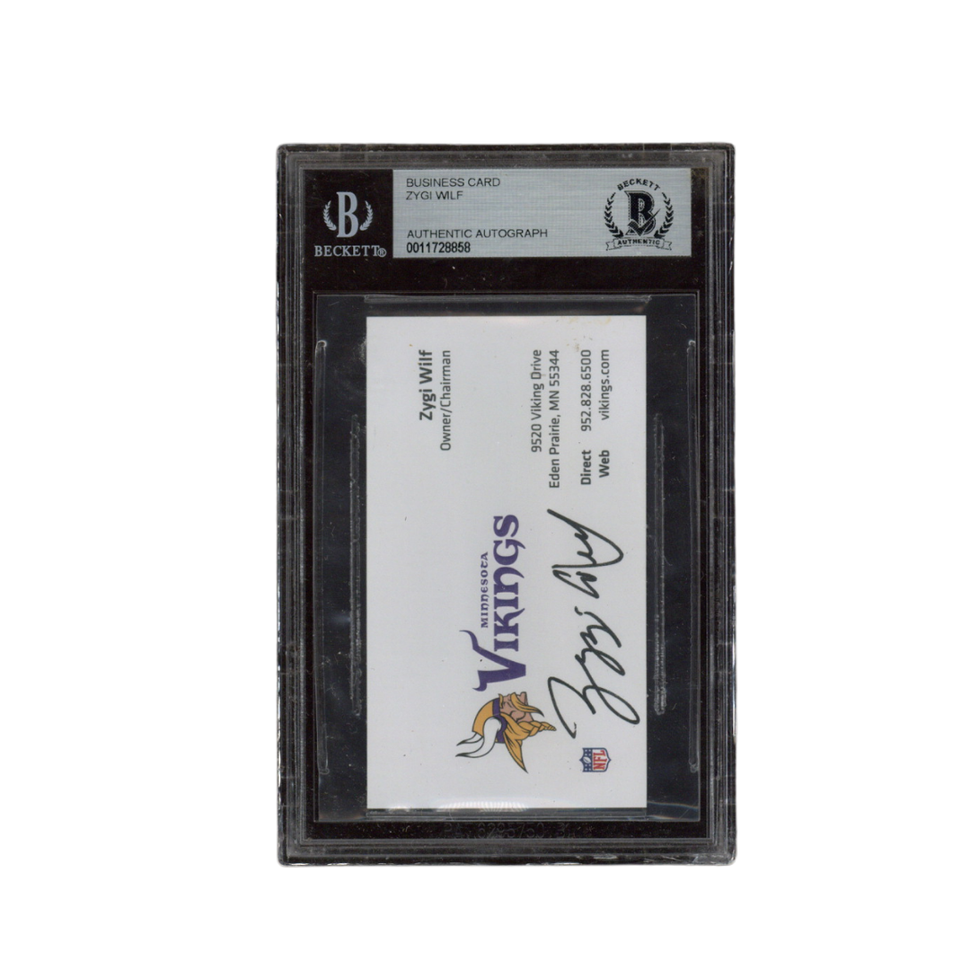 Zygi Wilf Autographed Signed Minnesota Vikings Owner Business Card Beckett
