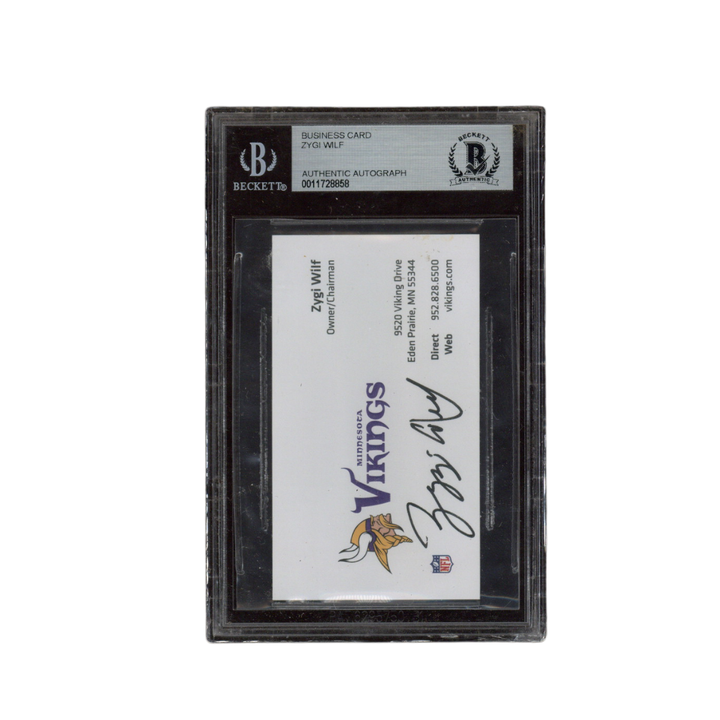 Zygi Wilf Autographed Signed Minnesota Vikings Owner Business Card Beckett