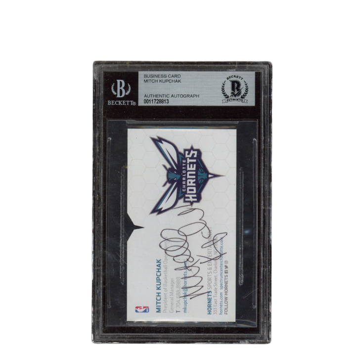Mitch Kupchak Autographed Signed Charlotte Hornets GM Business Card Beckett