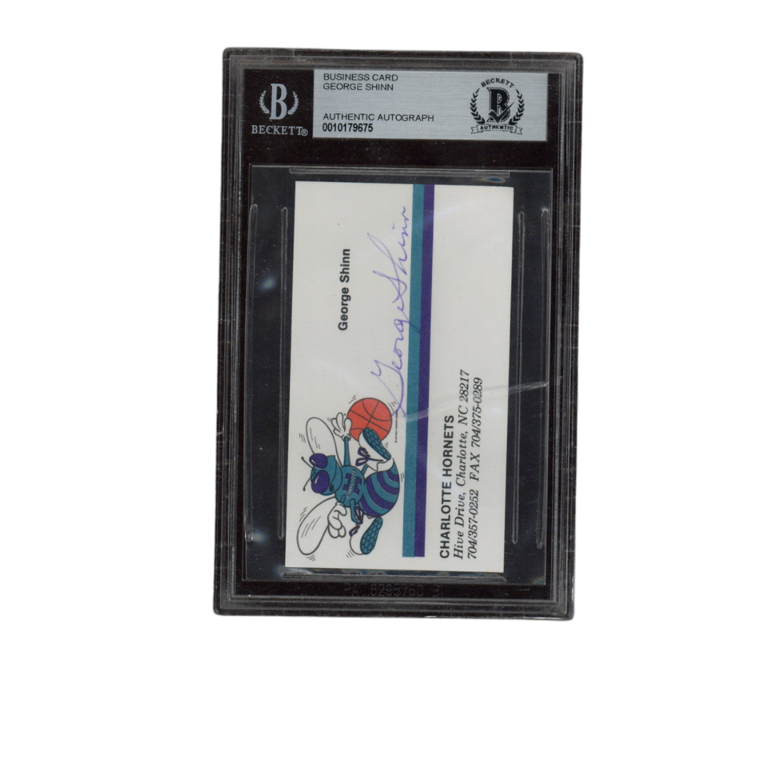 George Shinn Autographed Signed Charlotte Hornets Business Card Beckett