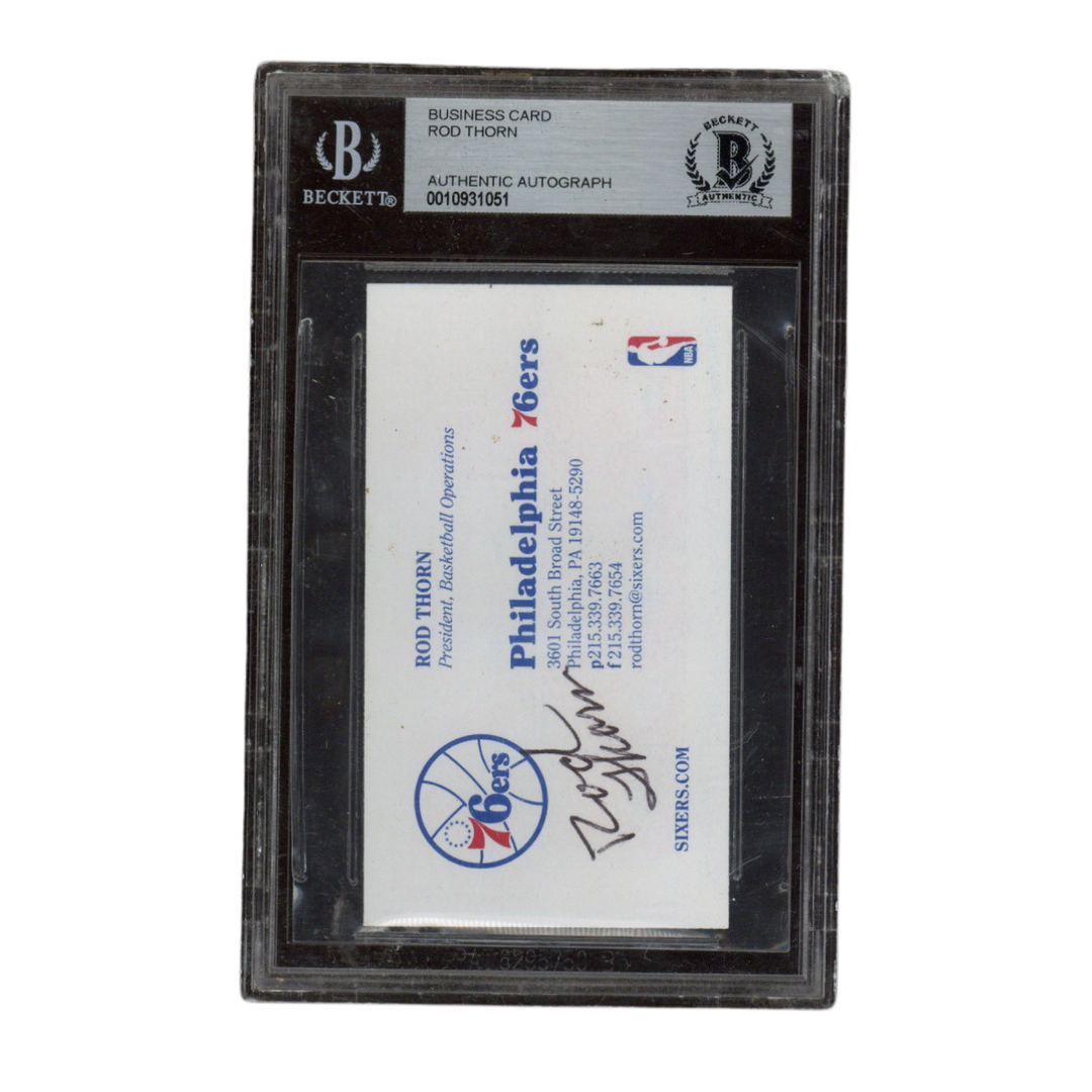 Rod Thorn Autographed Signed Philadelphia 76ers President Business Card Beckett