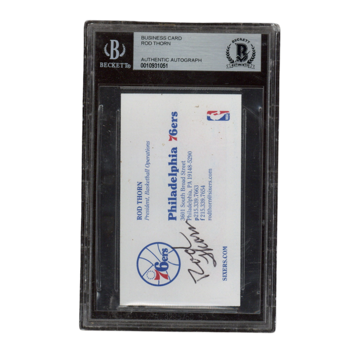 Rod Thorn Autographed Signed Philadelphia 76ers President Business Card Beckett