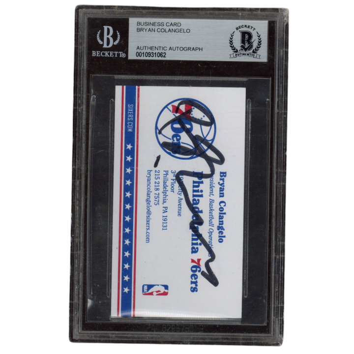 Bryan Colangelo Autographed Philadelphia 76ers President Business Card Beckett