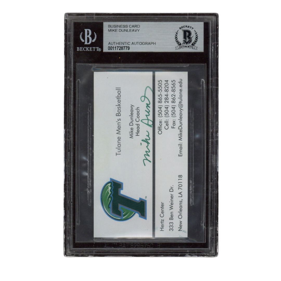 Mike Dunleavy Autographed Signed Tulane Basketball Coach Business Card Beckett
