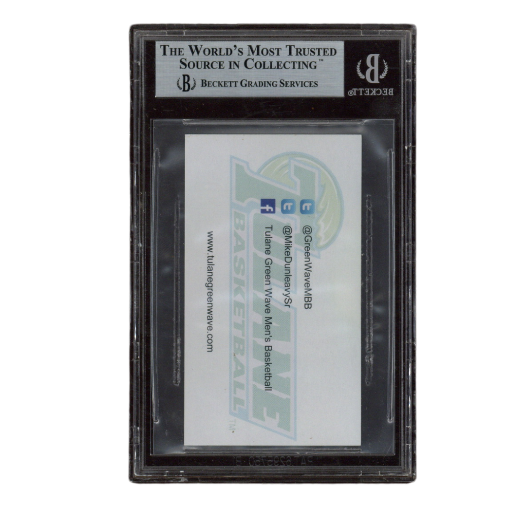 Mike Dunleavy Autographed Signed Tulane Basketball Coach Business Card Beckett