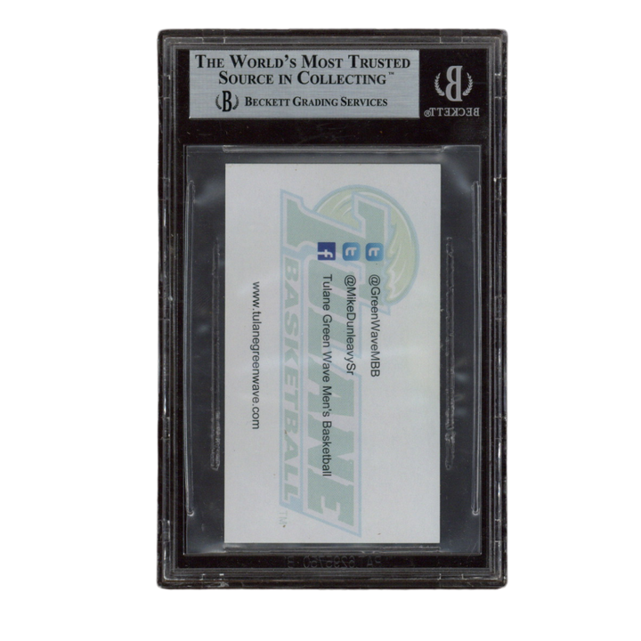 Mike Dunleavy Autographed Signed Tulane Basketball Coach Business Card Beckett
