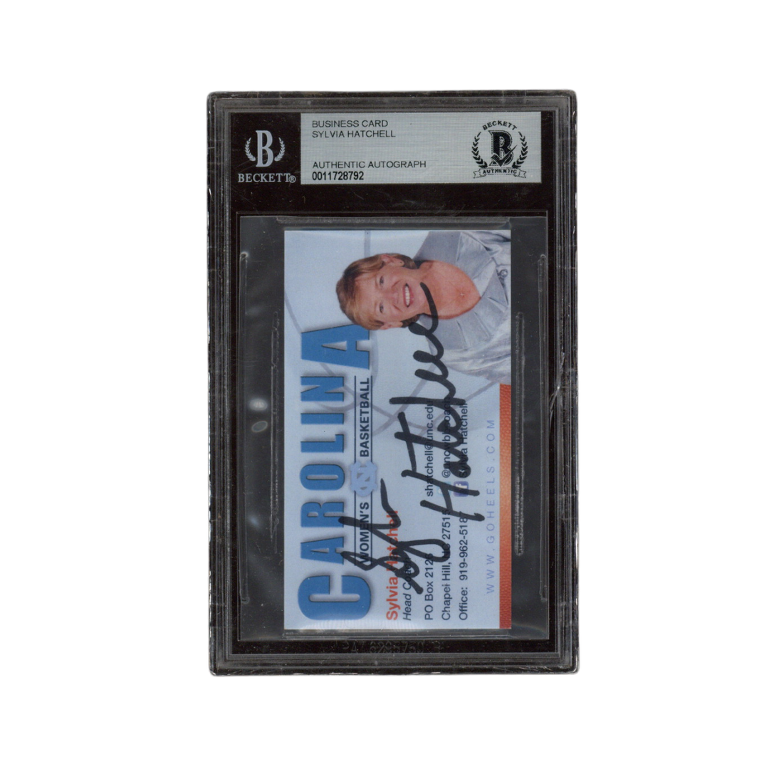 Sylvia Hatchell Autographed Signed UNC Women's Basketball Business Card Beckett