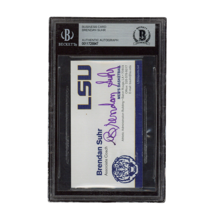 Brendan Suhr Autographed Signed LSU Basketball Business Card Beckett