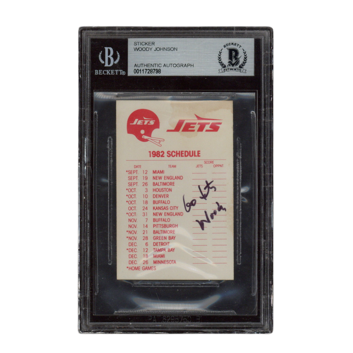 Woody Johnson Autographed Signed Inscribed New York Jets Owner Sticker Beckett