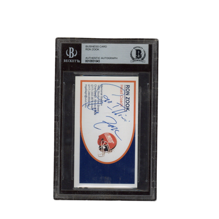 Ron Zook Autographed Signed Inscribed Illinois Football Business Card Beckett