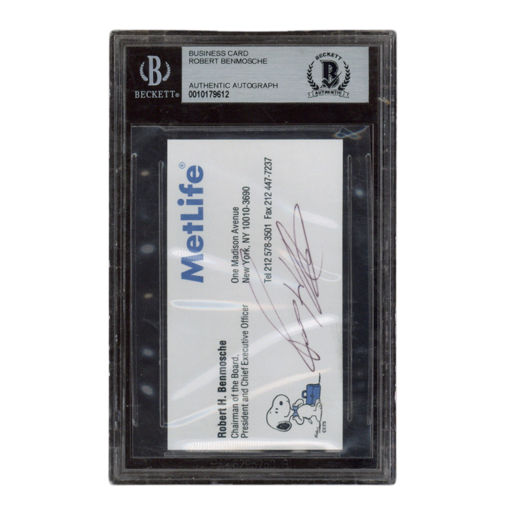 Robert Benmosche Autographed Signed Metlife CEO Business Card Beckett