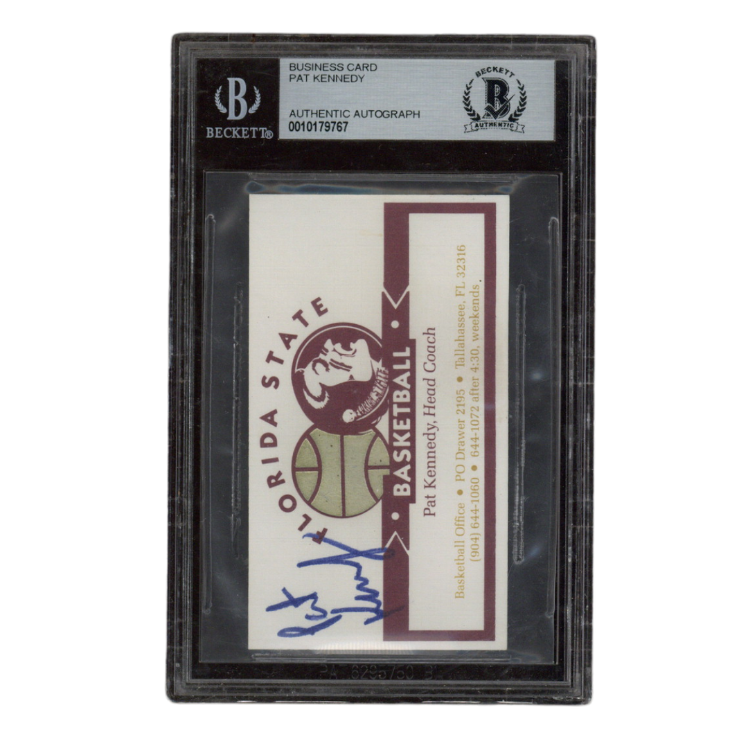 Pat Kennedy Autographed Florida State Basketball Coach Business Card Beckett