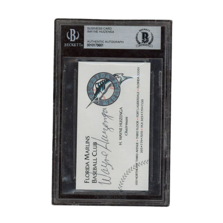 Wayne Huizenga Autographed Signed Florida Marlins Chairman Business Card Beckett