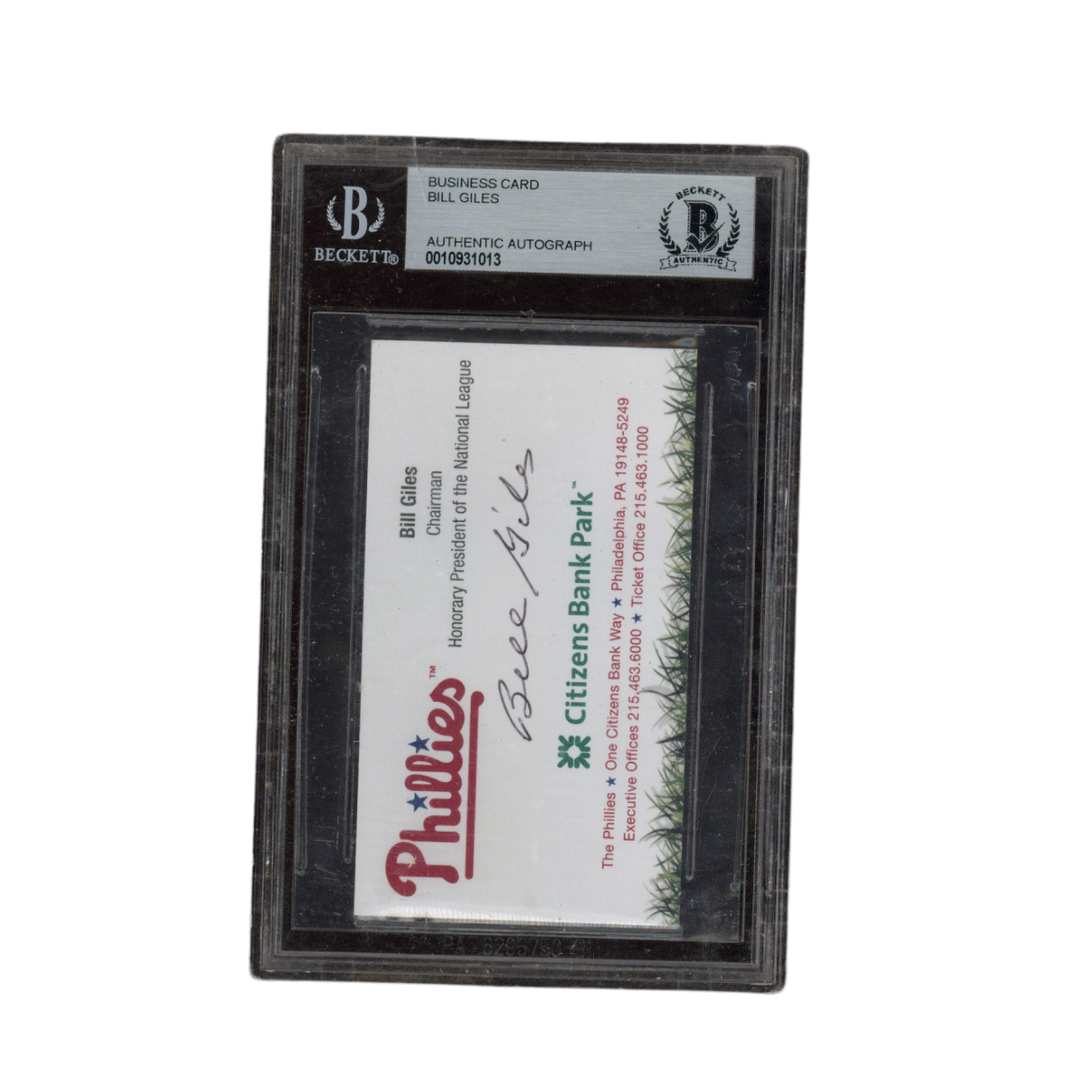 Bill Giles Autographed Signed Philadelphia Phillies Business Card Beckett