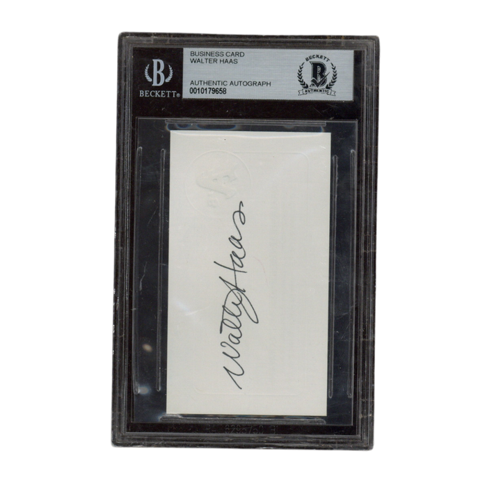 Walter J Haas Autographed Signed Oakland A's CEO President Business Card Beckett
