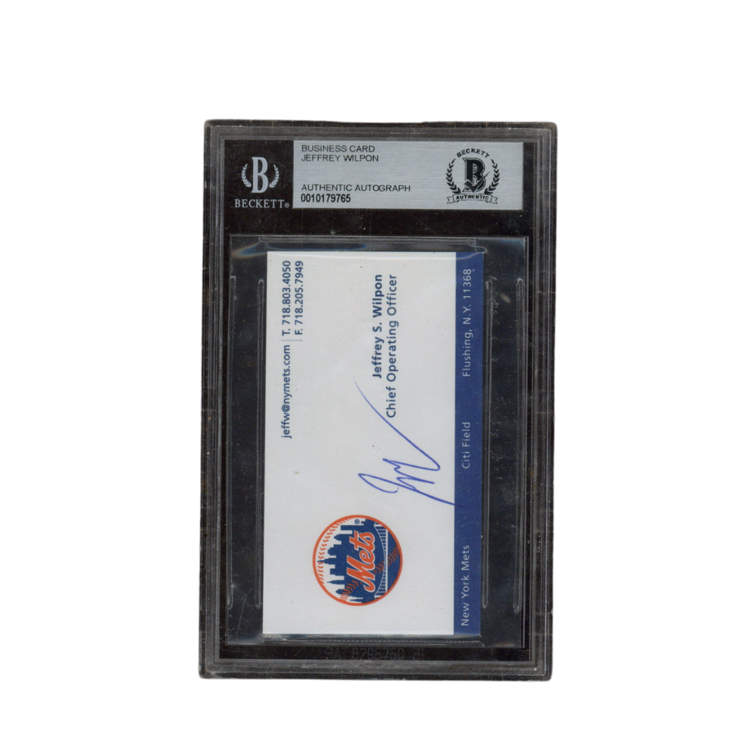 Jeffrey S Wilpon Autographed Signed NY Mets COO & Owner Business Card Beckett