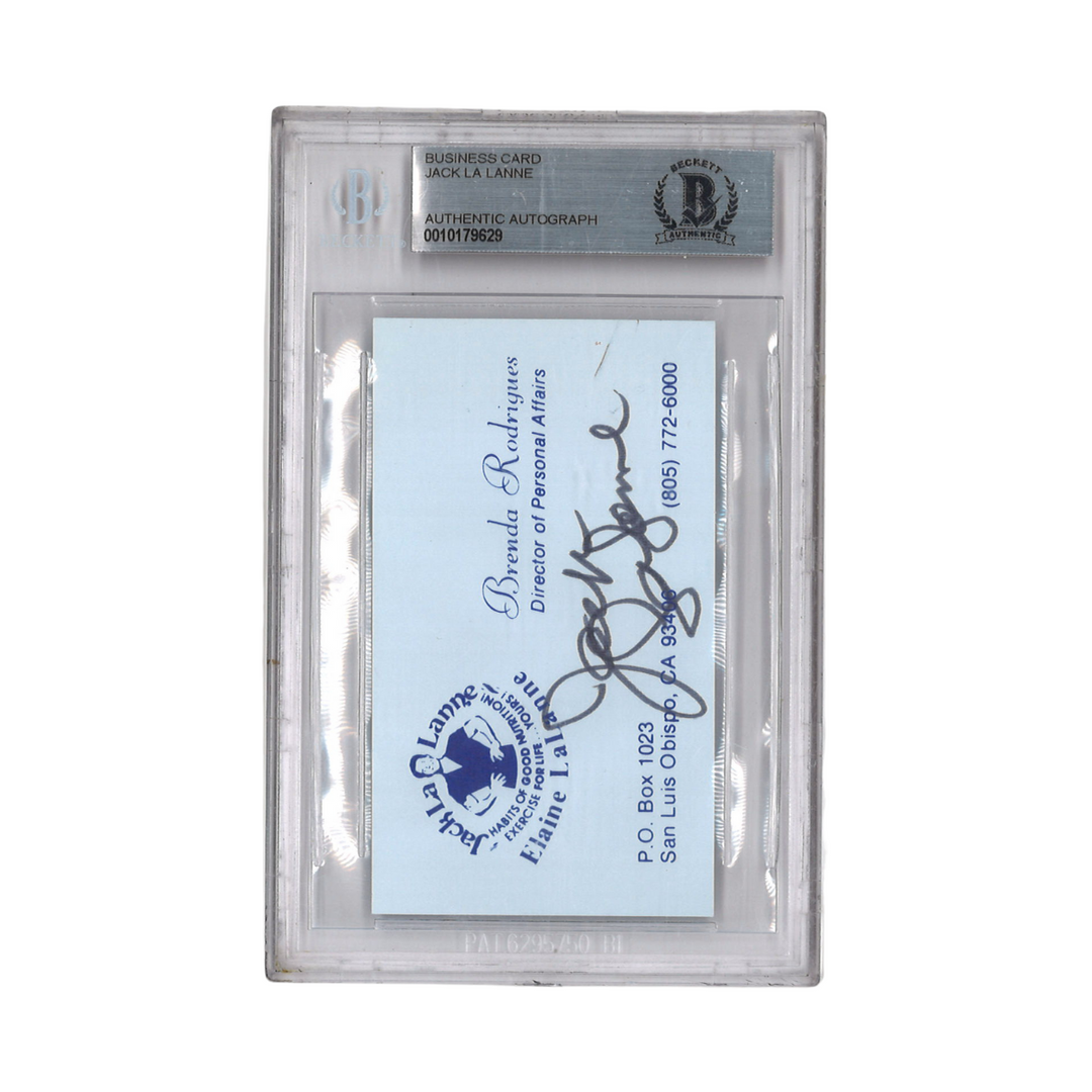 Jack LaLanne Autographed Signed Business Card Beckett