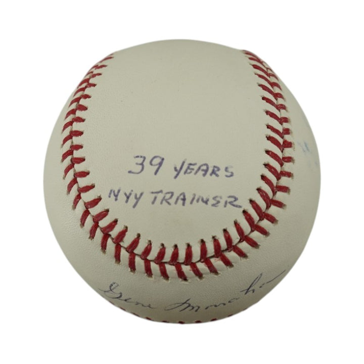 Gene Monahan New York Yankees Autographed Inscribed OMLB Baseball Steiner Holo