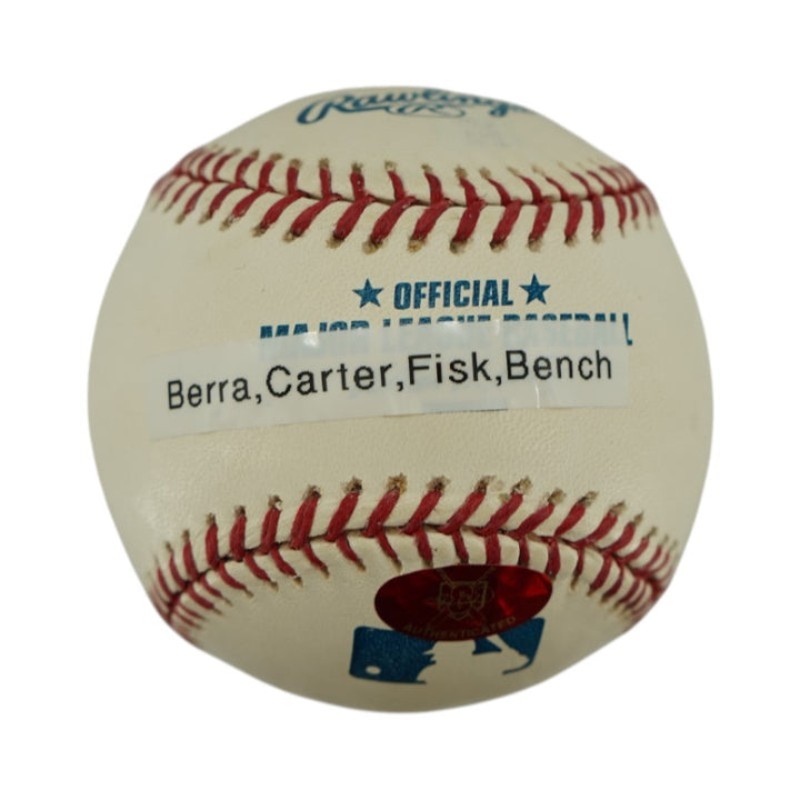 Berra Carter Fisk Bench Autographed Inscribed OMLB Baseball Gary Carter Holo