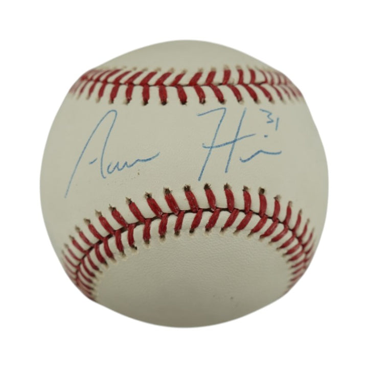 Aaron Hicks Yankees Twins Orioles Autographed OMLB Baseball JSA Holo