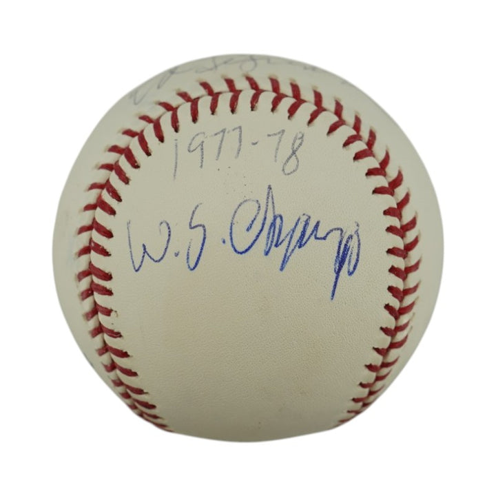 Cliff Johnson New York Yankees Autographed Inscribed OMLB Baseball Steiner Holo