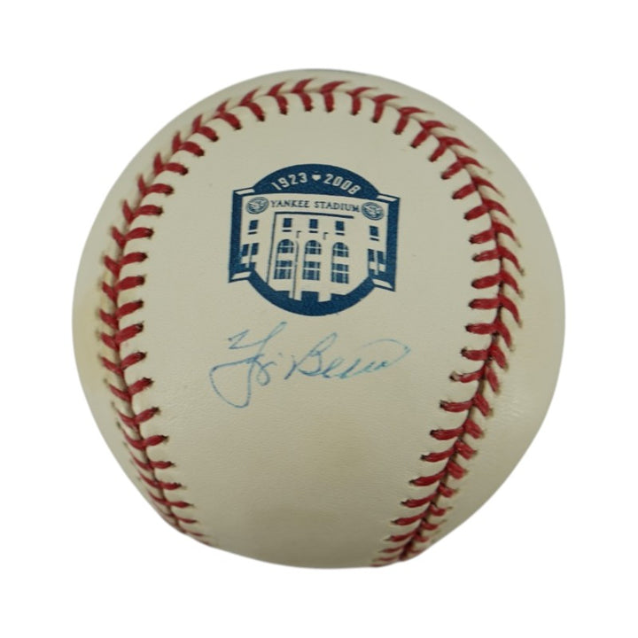 Yogi Berra New York Yankees Autographed Old Yankee Stadium Logo OMLB Baseball Steiner Holo/MLB AUTH