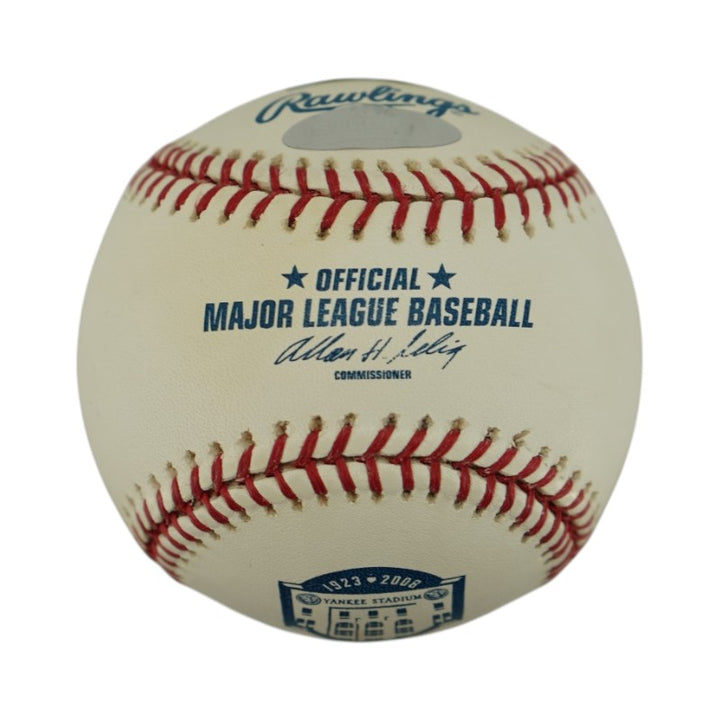 Yogi Berra New York Yankees Autographed Old Yankee Stadium Logo OMLB Baseball Steiner Holo/MLB AUTH