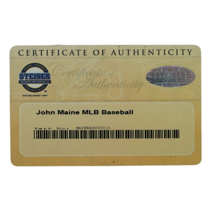 John Maine New York Mets Autographed OMLB Baseball Steiner COA