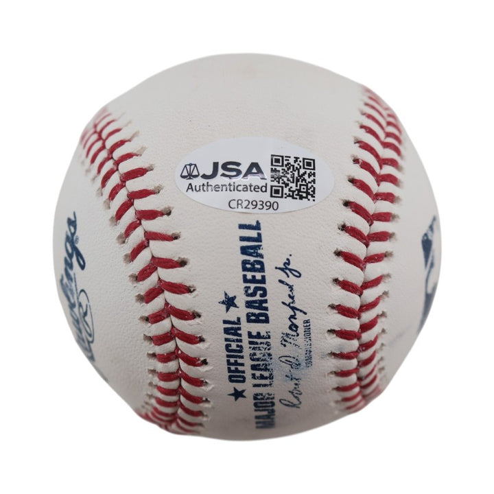 Mark Messier New York Rangers Autographed Inscribed OMLB Baseball JSA COA