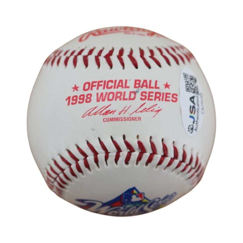 Pettitte Cone Nelson New York Yankees Multi Signed 98 World Series Logo Baseball JSA COA