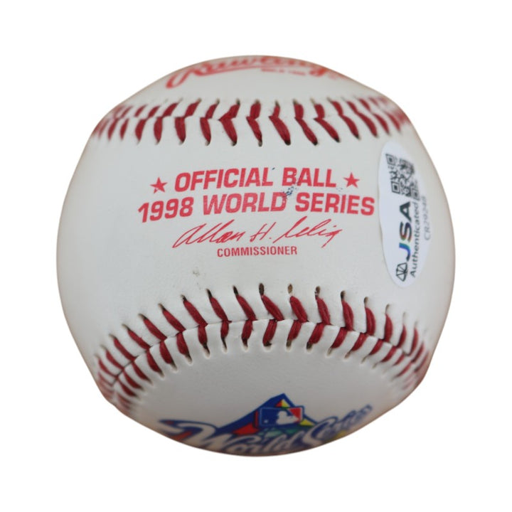 Pettitte Cone Nelson New York Yankees Multi Signed 98 World Series Logo Baseball JSA COA
