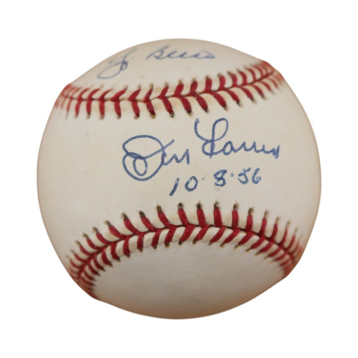 Yogi Berra Don Larsen Yankees Dual Signed Inscribed OAL Baseball JSA COA