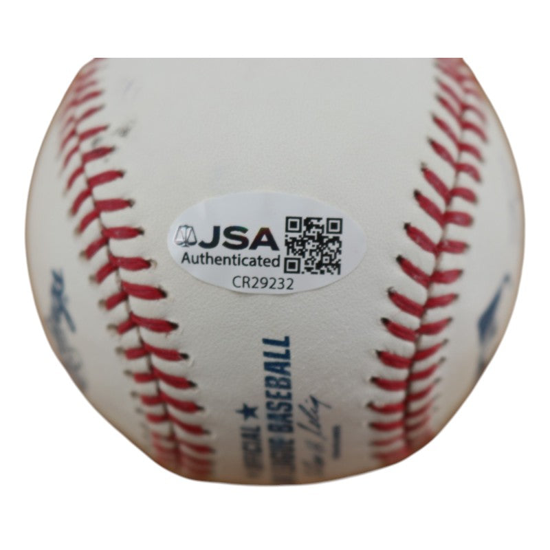 Tommy John New York Yankees Autographed Personalized OMLB Baseball JSA COA