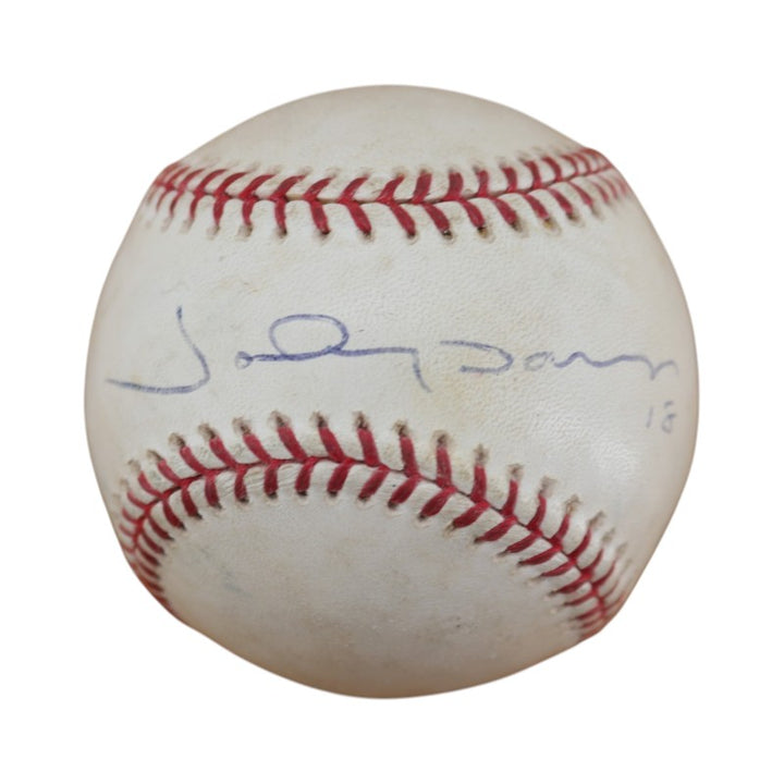 Johnny Damon New York Yankees Autographed OMLB Baseball JSA COA