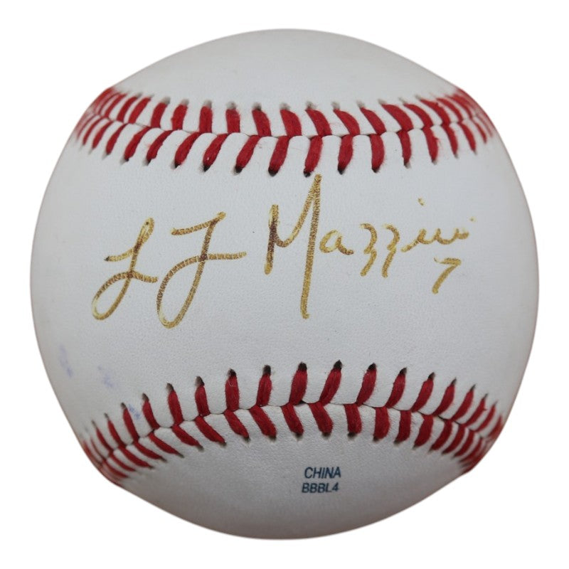 LJ Mazzilli New York Yankees Autographed NYPL Baseball JSA COA