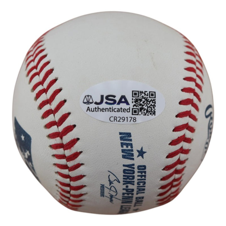 LJ Mazzilli New York Yankees Autographed NYPL Baseball JSA COA