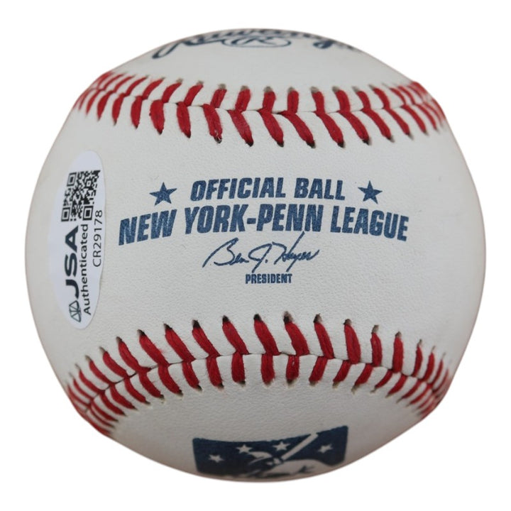 LJ Mazzilli New York Yankees Autographed NYPL Baseball JSA COA