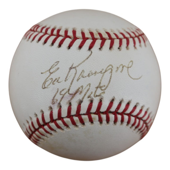 Ed Kranepool New York Mets Autographed Inscribed OMLB Baseball JSA COA