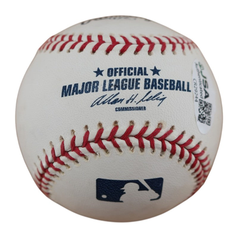 Lyle Overbay New York Yankees Autographed OMLB Baseball JSA COA