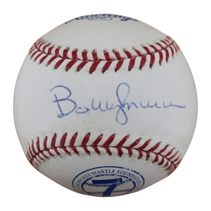 Bobby Murcer Yankees Autographed Mickey Mantle Foundation Logo Baseball JSA COA