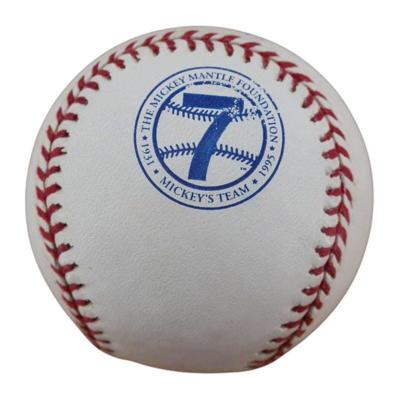 Bobby Murcer Yankees Autographed Mickey Mantle Foundation Logo Baseball JSA COA