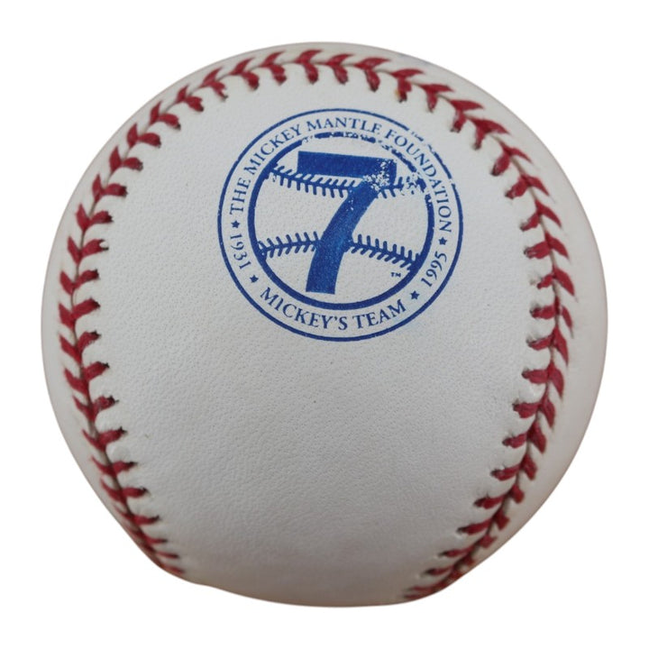 Bobby Murcer Yankees Autographed Mickey Mantle Foundation Logo Baseball JSA COA
