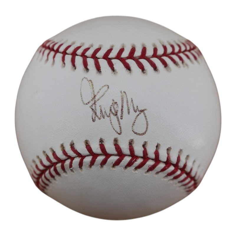 Rudy May New York Yankees Autographed OMLB Baseball JSA COA